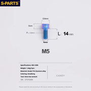 S-PARTS M5x10-35mm Titanium Alloy Screw Cylindrical Head