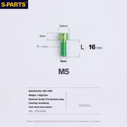 S-PARTS M5x10-35mm Titanium Alloy Screw Cylindrical Head