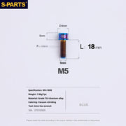 S-PARTS M5x10-35mm Titanium Alloy Screw Cylindrical Head
