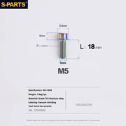 S-PARTS M5x10-35mm Titanium Alloy Screw Cylindrical Head