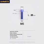 S-PARTS M5x10-35mm Titanium Alloy Screw Cylindrical Head
