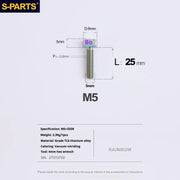 S-PARTS M5x10-35mm Titanium Alloy Screw Cylindrical Head
