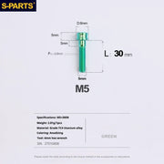 S-PARTS M5x10-35mm Titanium Alloy Screw Cylindrical Head