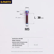 S-PARTS M5x10-35mm Titanium Alloy Screw Cylindrical Head