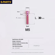 S-PARTS M5x10-35mm Titanium Alloy Screw Cylindrical Head