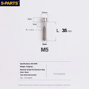 S-PARTS M5x10-35mm Titanium Alloy Screw Cylindrical Head