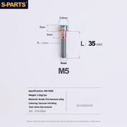 S-PARTS M5x10-35mm Titanium Alloy Screw Cylindrical Head