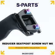 S-PARTS M6 Titanium Seatpost Step-Down Bolt & Nut Kit — Multiple Lengths