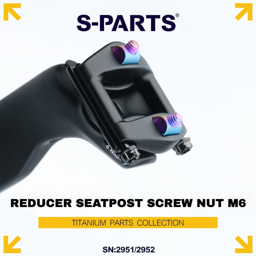 S-PARTS M6 Titanium Seatpost Step-Down Bolt & Nut Kit — Multiple Lengths