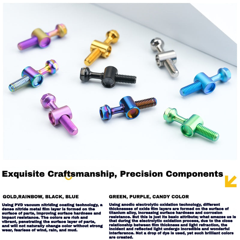 S-PARTS M6 Titanium Seatpost Step-Down Bolt & Nut Kit — Multiple Lengths