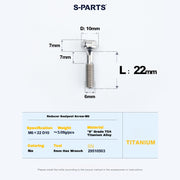 S-PARTS M6 Titanium Seatpost Step-Down Bolt & Nut Kit — Multiple Lengths 22mm