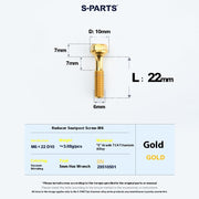 S-PARTS M6 Titanium Seatpost Step-Down Bolt & Nut Kit — Multiple Lengths Gold 22mm