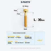 S-PARTS M6 Titanium Seatpost Step-Down Bolt & Nut Kit — Multiple Lengths Gold 30mm
