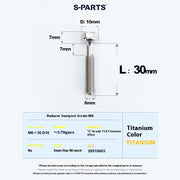 S-PARTS M6 Titanium Seatpost Step-Down Bolt & Nut Kit — Multiple Lengths 30mm