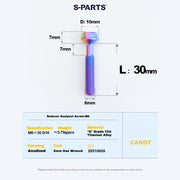S-PARTS M6 Titanium Seatpost Step-Down Bolt & Nut Kit — Multiple Lengths Candy 30mm