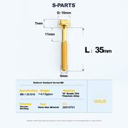 S-PARTS M6 Titanium Seatpost Step-Down Bolt & Nut Kit — Multiple Lengths Gold 35mm