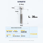 S-PARTS M6 Titanium Seatpost Step-Down Bolt & Nut Kit — Multiple Lengths 35mm