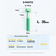 S-PARTS M6 Titanium Seatpost Step-Down Bolt & Nut Kit — Multiple Lengths Green 35mm