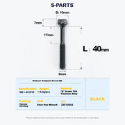 S-PARTS M6 Titanium Seatpost Step-Down Bolt & Nut Kit — Multiple Lengths Black 40mm