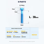 S-PARTS M6 Titanium Seatpost Step-Down Bolt & Nut Kit — Multiple Lengths Indigo 30mm