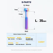 S-PARTS M6 Titanium Seatpost Step-Down Bolt & Nut Kit — Multiple Lengths Candy 35mm