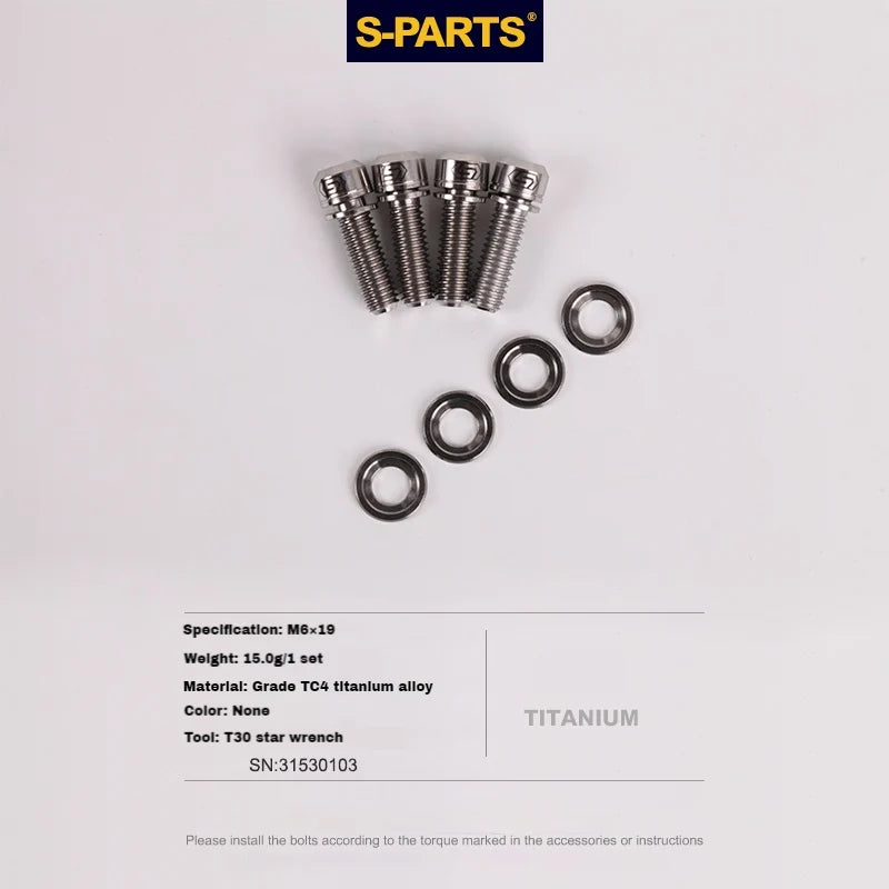 S-PARTS M6 Titanium Step Washer for Disc Brake Systems Shimano / SRAM / Magura / Avid / Trickstuff