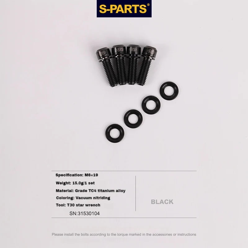 S-PARTS M6 Titanium Step Washer for Disc Brake Systems Shimano / SRAM / Magura / Avid / Trickstuff Black