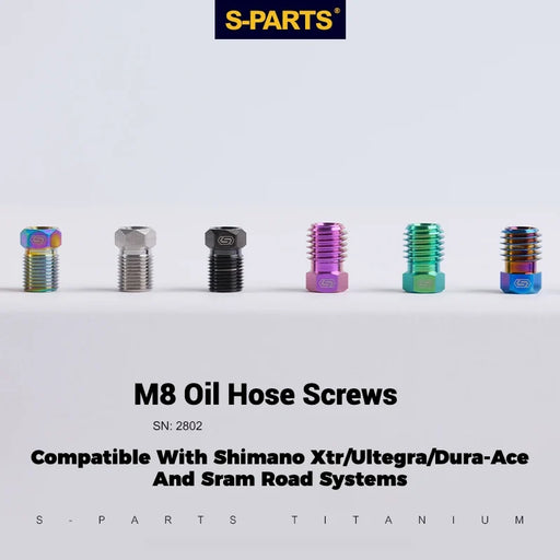 S-PARTS M8 Titanium Hydraulic Hose Bolt Shimano XTR / Ultegra / Dura-Ace & SRAM Road