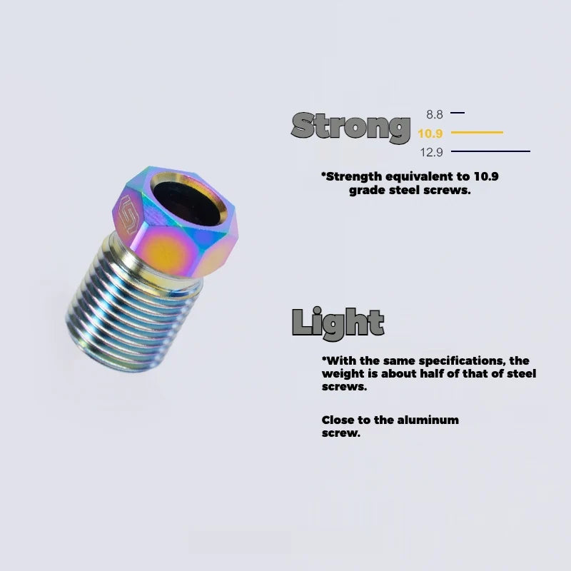 S-PARTS M8 Titanium Hydraulic Hose Bolt Shimano XTR / Ultegra / Dura-Ace & SRAM Road