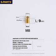 S-PARTS M8 Titanium Hydraulic Hose Bolt Shimano XTR / Ultegra / Dura-Ace & SRAM Road Shimano MTB/ROAD brake systems Gold