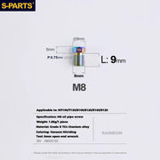 S-PARTS M8 Titanium Hydraulic Hose Bolt Shimano XTR / Ultegra / Dura-Ace & SRAM Road Shimano MTB/ROAD brake systems Rainbow