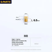 S-PARTS M8 Titanium Hydraulic Hose Bolt Shimano XTR / Ultegra / Dura-Ace & SRAM Road SRAM Road hydraulic brake systems Gold
