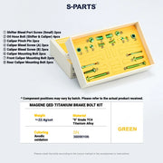 S-PARTS MAGENE QED Titanium Disc Brake Bolt Kit MAGENE QED Disc Brake Bolt Kit (1 Set) Green