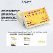 S-PARTS MAGENE QED Titanium Disc Brake Bolt Kit MAGENE QED Disc Brake Bolt Kit (1 Set) Purple