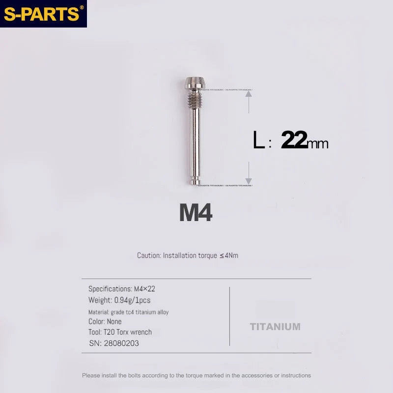 S-PARTS MAGENE QED Titanium Disc Brake Bolt Kit Brake Pad Retaining Pin (1pc)