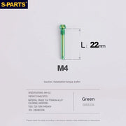 S-PARTS MAGENE QED Titanium Disc Brake Bolt Kit Brake Pad Retaining Pin (1pc) Green