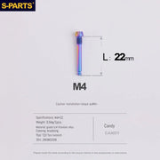 S-PARTS MAGENE QED Titanium Disc Brake Bolt Kit Brake Pad Retaining Pin (1pc) Candy