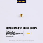 S-PARTS MAGENE QED Titanium Disc Brake Bolt Kit Caliper Bleed Screw A (1pc) Gold