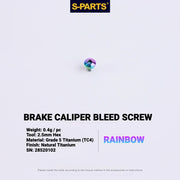 S-PARTS MAGENE QED Titanium Disc Brake Bolt Kit Caliper Bleed Screw A (1pc) Rainbow