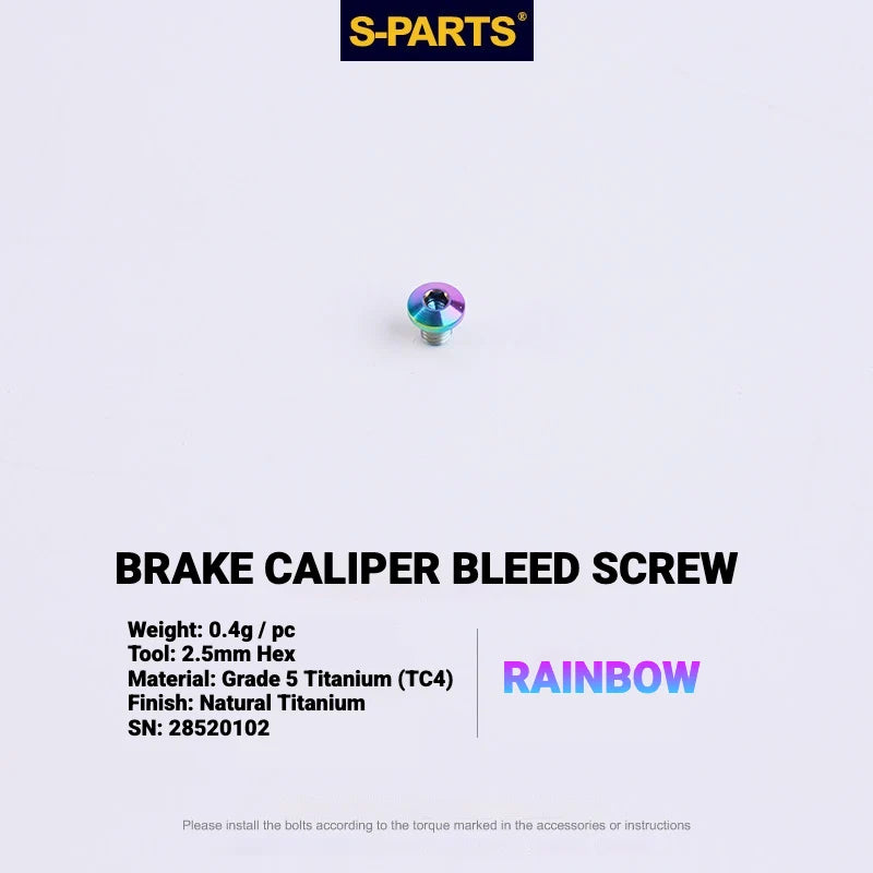 S-PARTS MAGENE QED Titanium Disc Brake Bolt Kit Caliper Bleed Screw A (1pc) Rainbow
