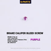 S-PARTS MAGENE QED Titanium Disc Brake Bolt Kit Caliper Bleed Screw A (1pc) Purple