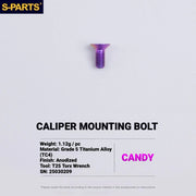 S-PARTS MAGENE QED Titanium Disc Brake Bolt Kit Caliper Mounting Bolt (1pc) Candy