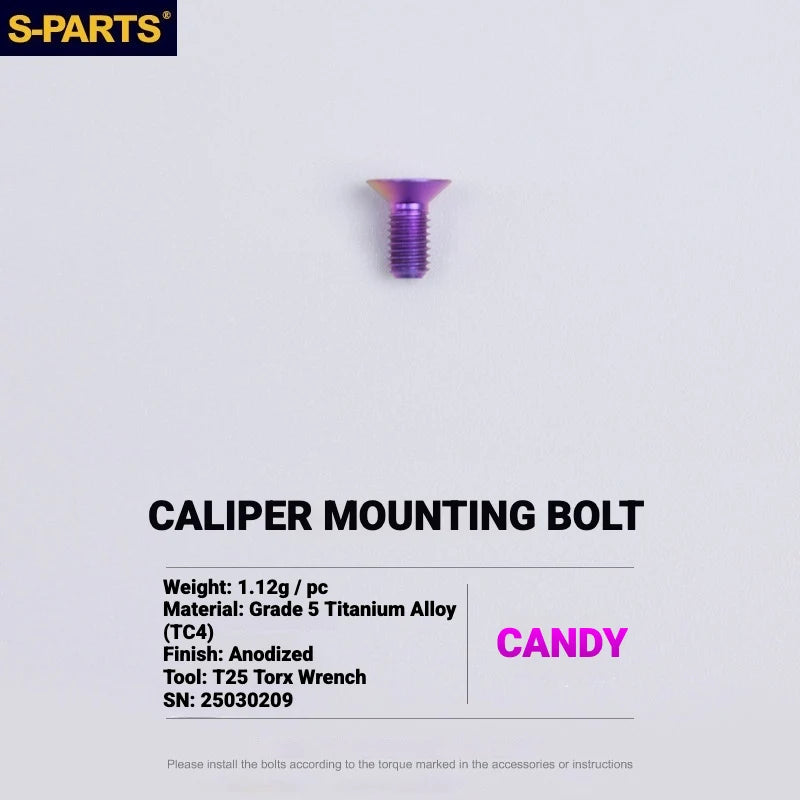 S-PARTS MAGENE QED Titanium Disc Brake Bolt Kit Caliper Mounting Bolt (1pc) Candy