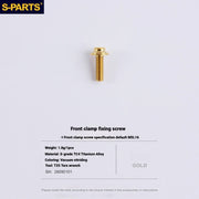 S-PARTS MAGENE QED Titanium Disc Brake Bolt Kit Front Brake Caliper Mounting Bolt (1pc) Gold