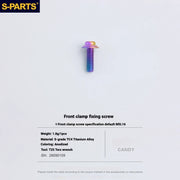 S-PARTS MAGENE QED Titanium Disc Brake Bolt Kit Front Brake Caliper Mounting Bolt (1pc) Candy