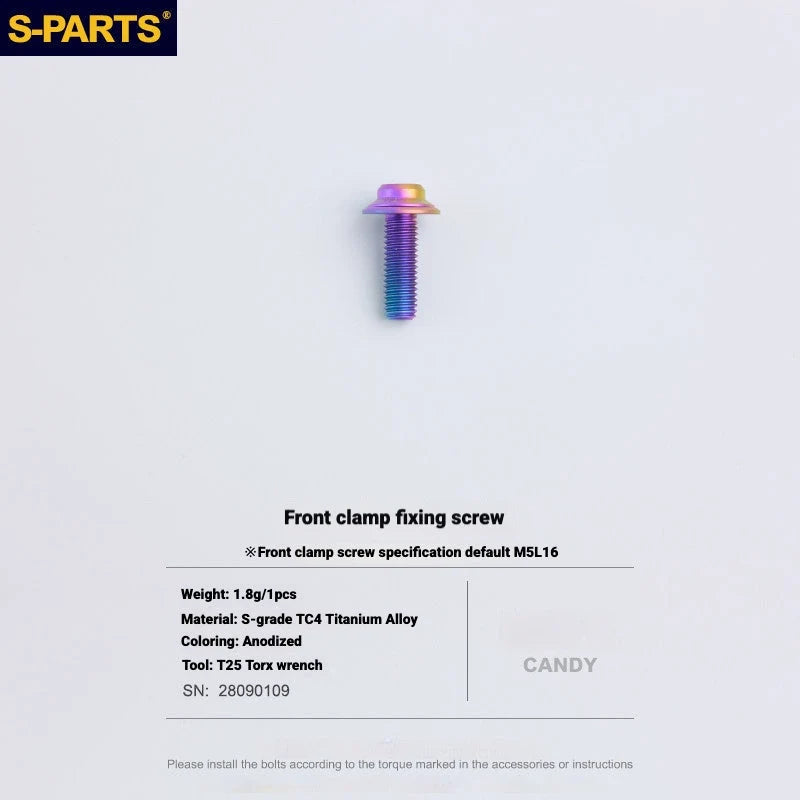 S-PARTS MAGENE QED Titanium Disc Brake Bolt Kit Front Brake Caliper Mounting Bolt (1pc) Candy