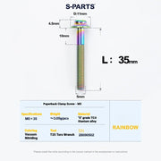 S-PARTS MAGENE QED Titanium Disc Brake Bolt Kit Rear Brake Caliper Mounting Bolt (1pc) Rainbow