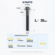 S-PARTS MAGENE QED Titanium Disc Brake Bolt Kit Rear Brake Caliper Mounting Bolt (1pc) Black