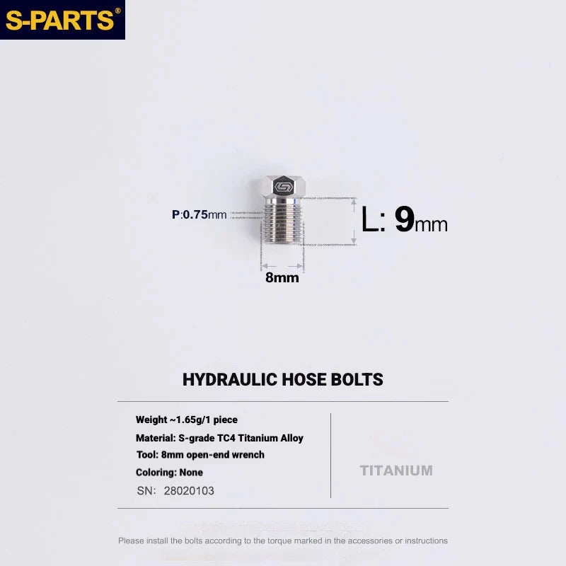 S-PARTS MAGENE QED Titanium Disc Brake Bolt Kit Hydraulic Hose Bolt (Shift&Brake Lever & Caliper) (1pc)