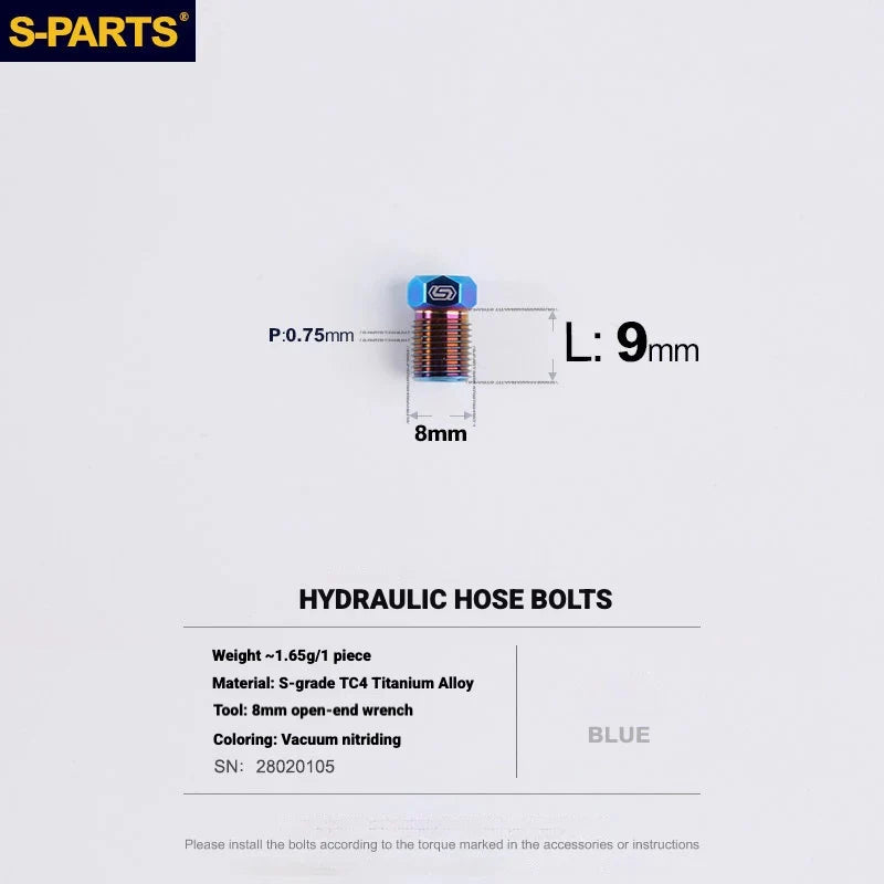 S-PARTS MAGENE QED Titanium Disc Brake Bolt Kit Hydraulic Hose Bolt (Shift&Brake Lever & Caliper) (1pc) Blue